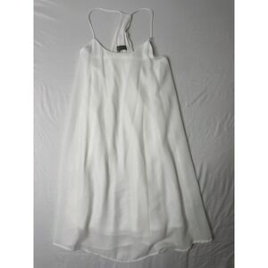Finn & Clover White Sleeveless Chiffon Shift Dress‎ Size Medium